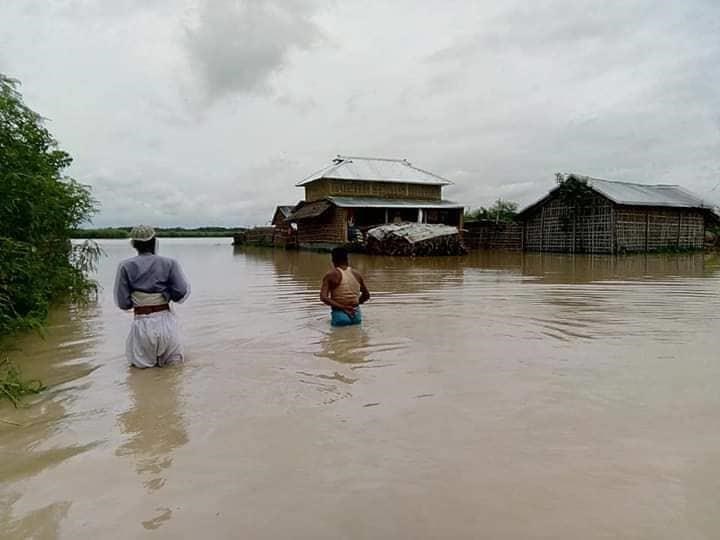 Översvämning i provinsen Sunsari.                     Bild: Caritas Nepal