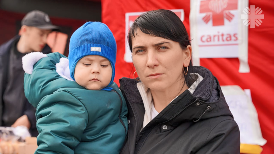 Flyktingar från kriget i Ukraina löper risk att falla offer för människohandel. Foto: Caritas Internationalis