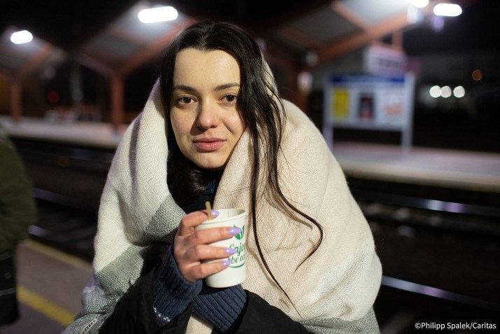 Alyona Sushko, flykting fån kriget i Ukraina. Foto: Caritas Ukraine